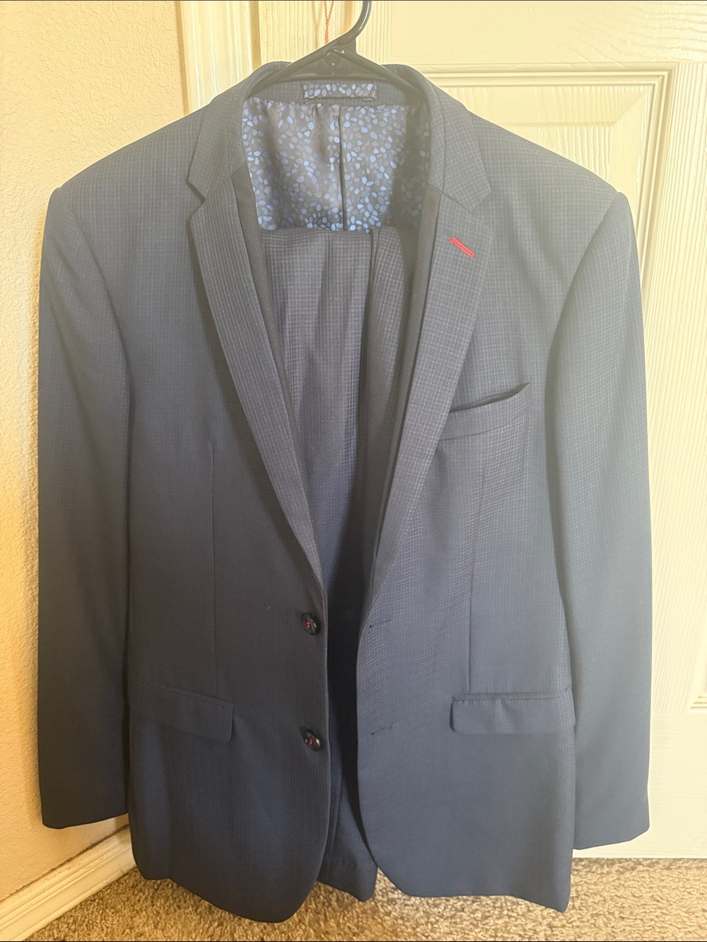Men's Tailored Dark Navy Two-Button Blazer
